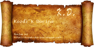 Kozák Dorina névjegykártya